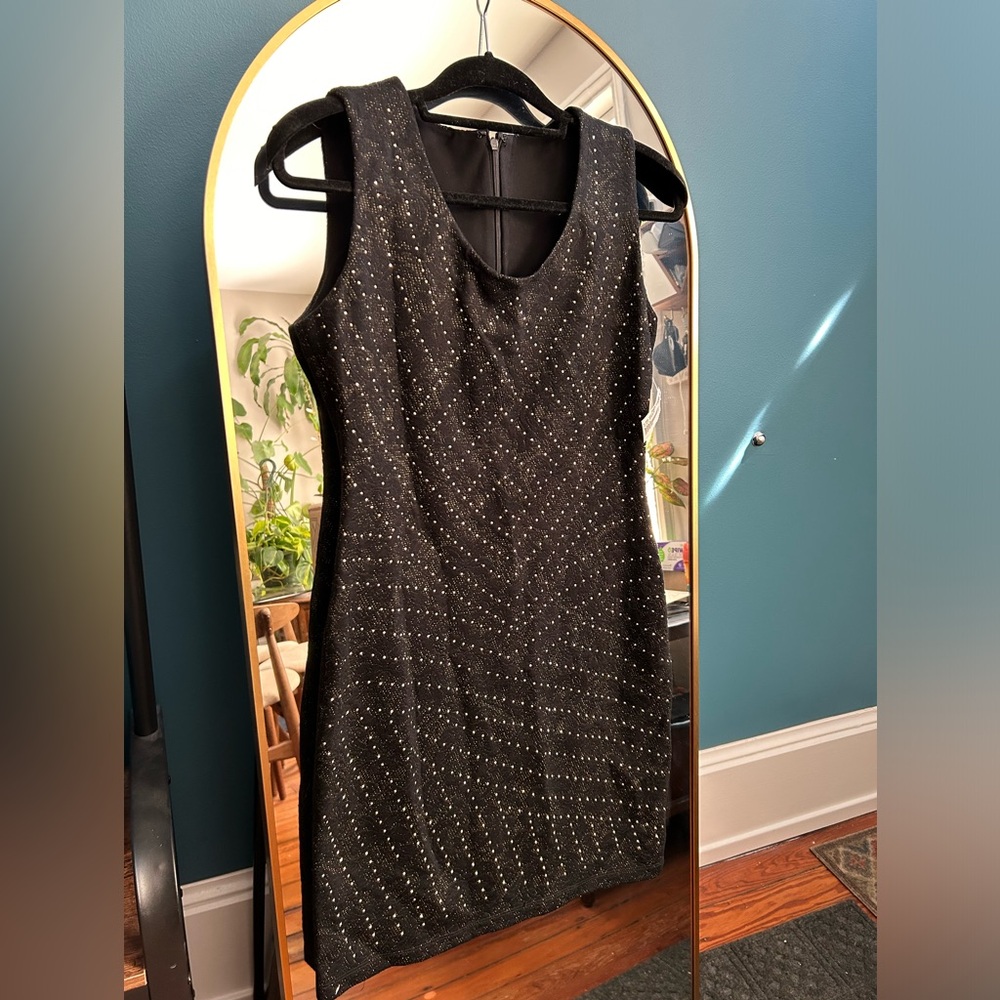 Mieka Black and Gold Nailhead Dress
